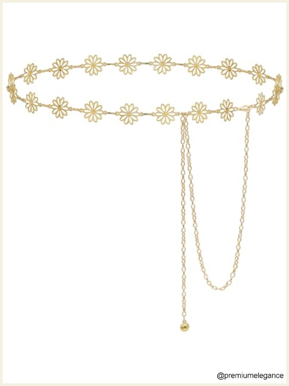 Women's Adjustable Flower Waist Chain Belt Metal Alloy Toggle Clasp